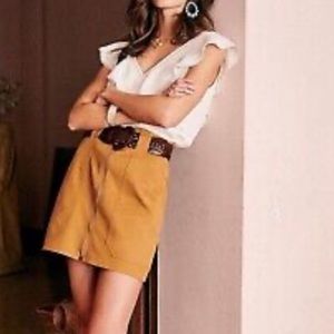 Sezane Sleeveless White Ruffle Sleeve Top